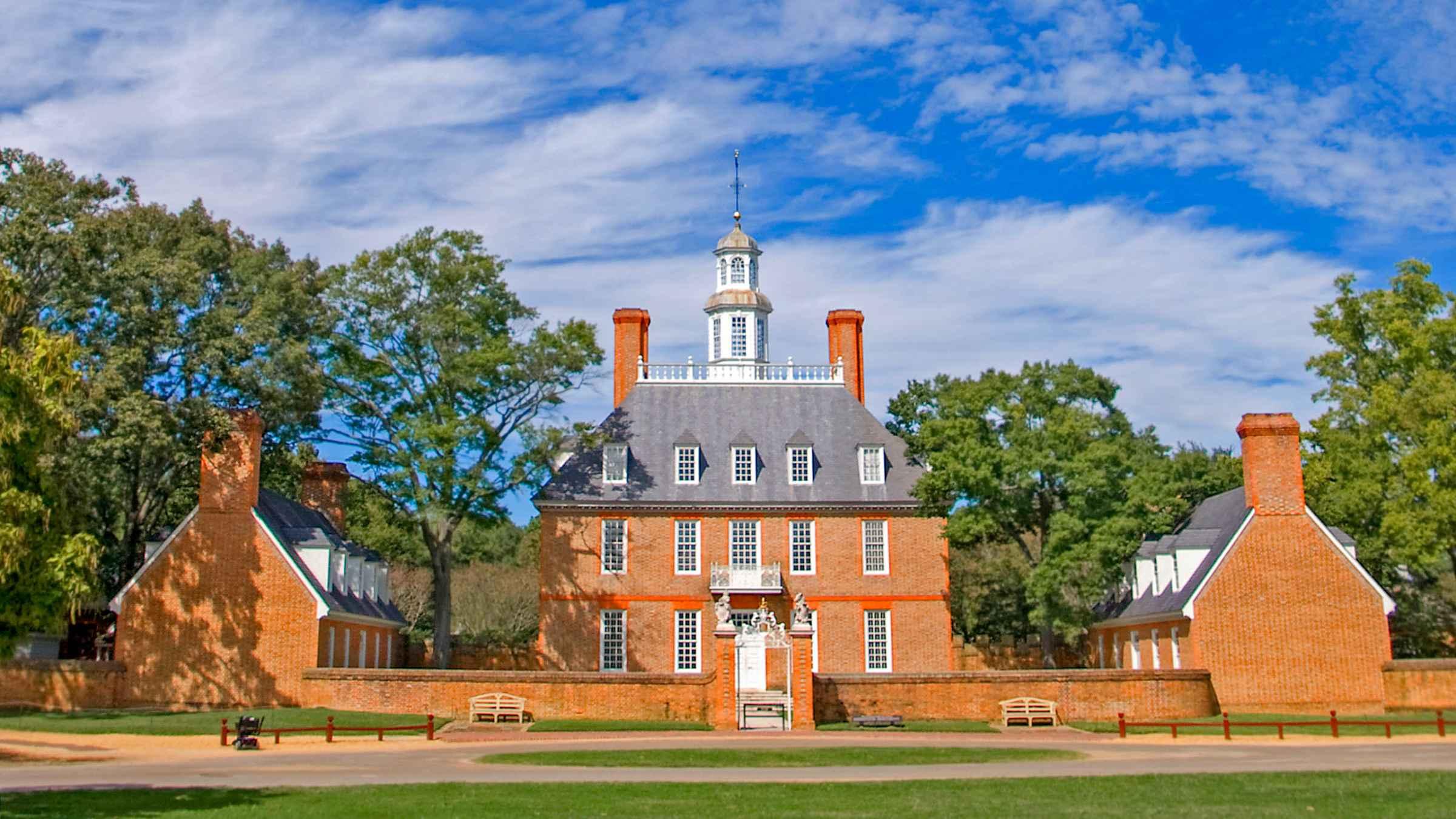 Historic Virginia brick mansion and grounds for a heritage day trip