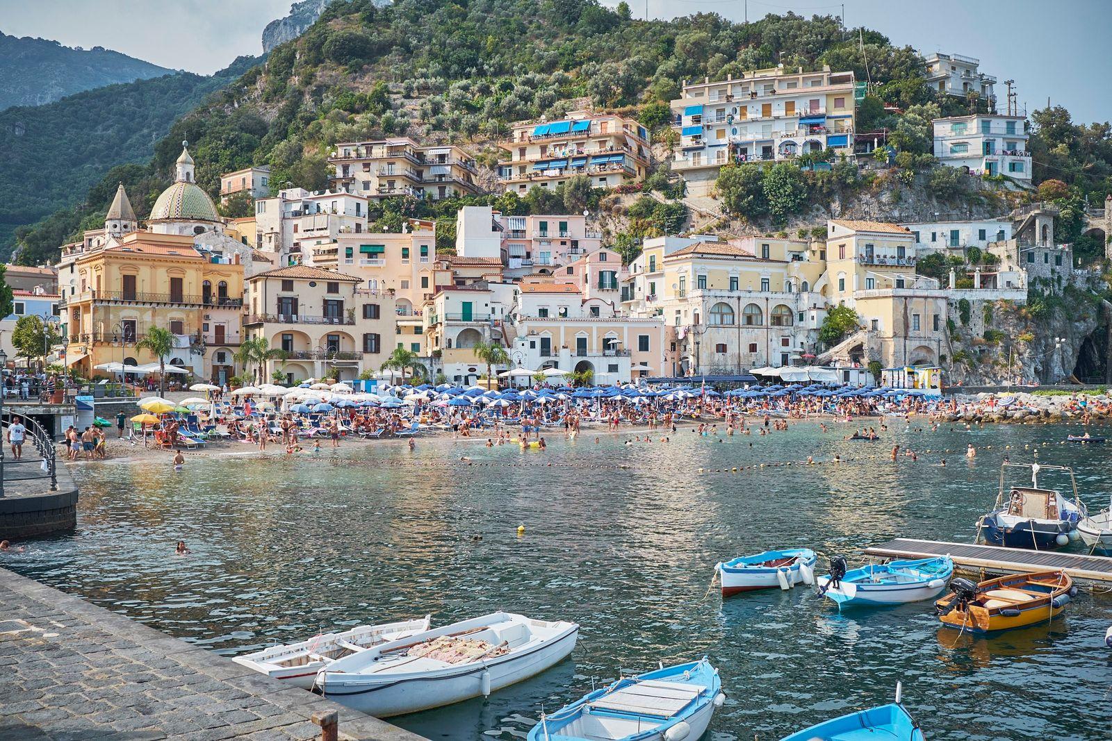 Best beaches Amalfi Coast traditional village beach and fishing boats