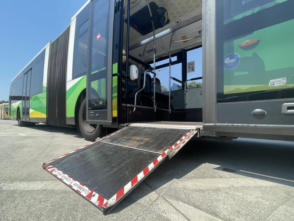 Accessible city bus with ramp