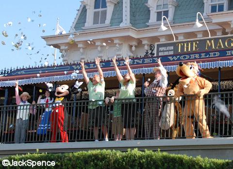 Guests entering Disney park morning