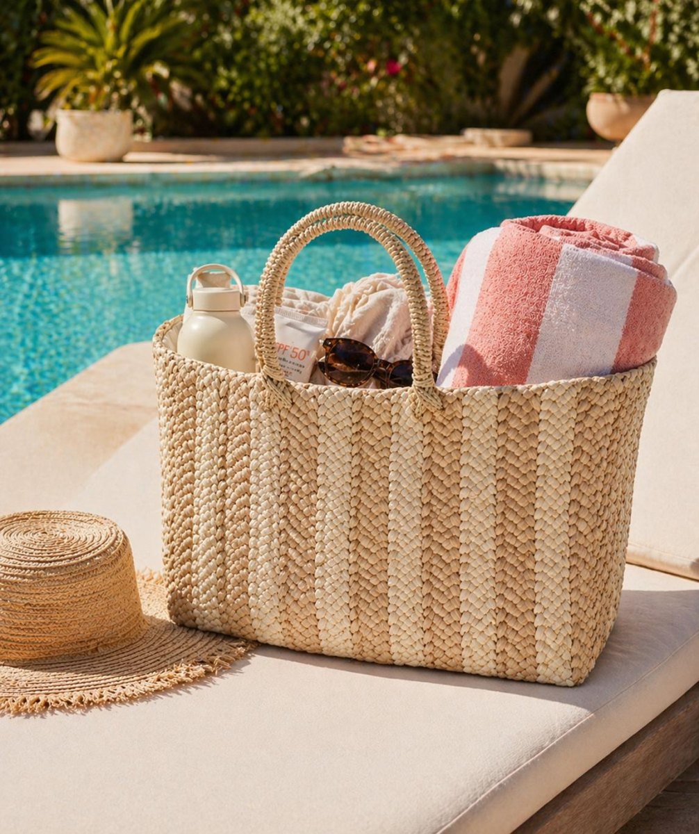 Beach bag with pool accessories
