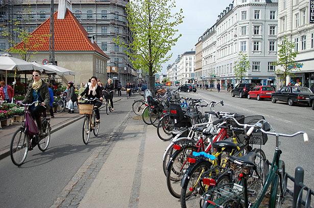 Copenhagen travel guide street with bicycles and city life