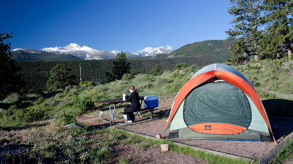 Camping tent setup for an overnight national park trip