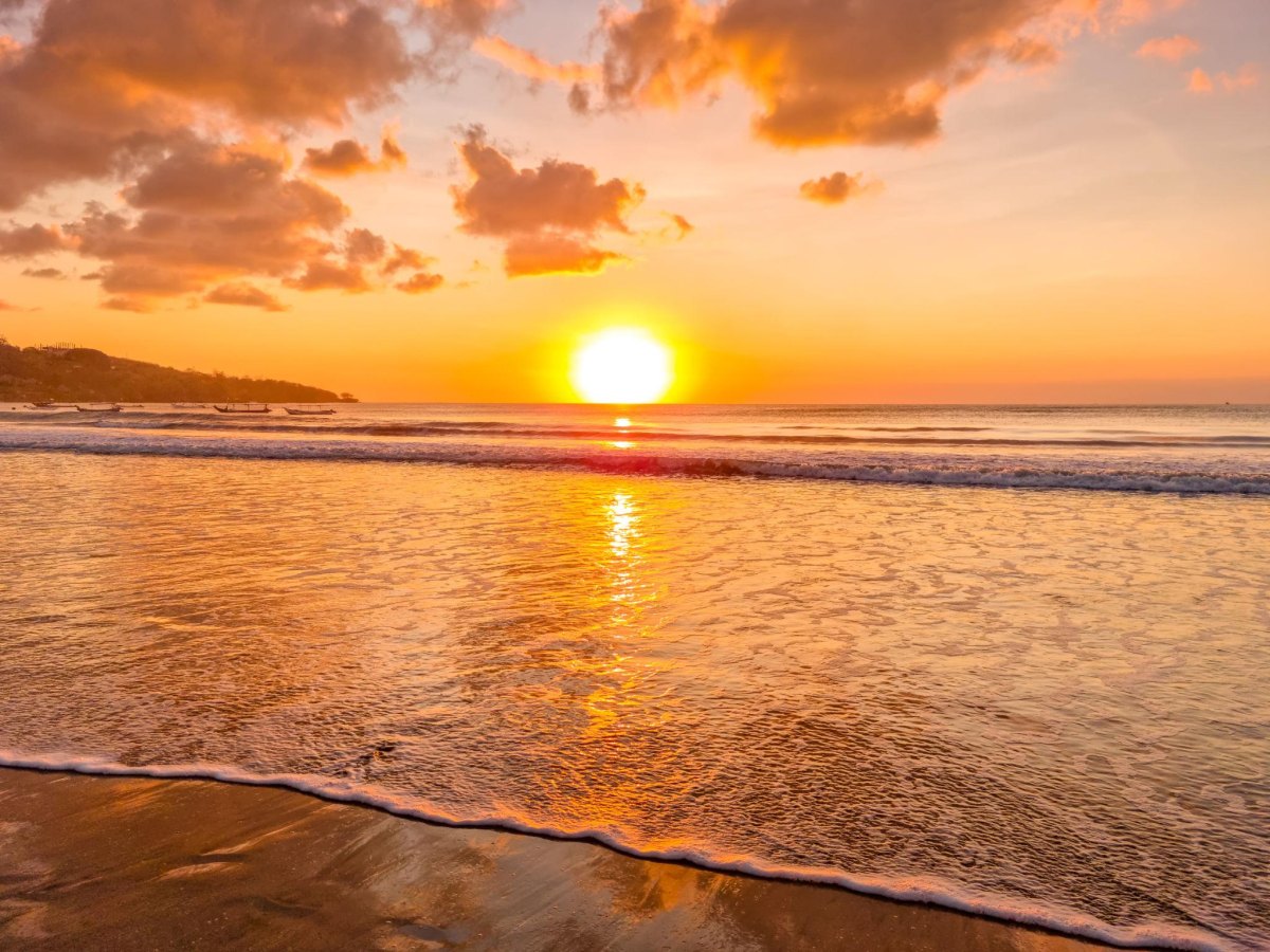 Bali sunset over ocean horizon
