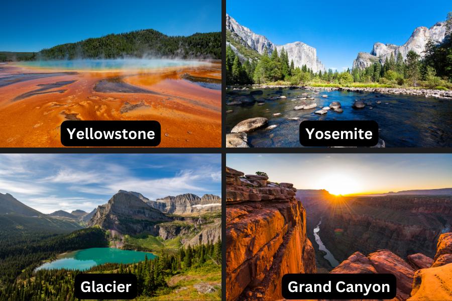 National park landscapes showing varied terrain for trip planning