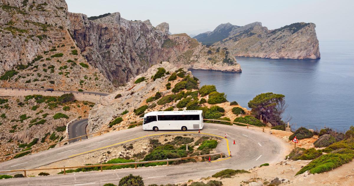 European coastal road and sea