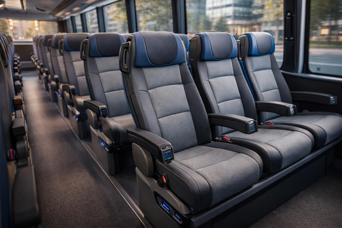 Comfortable bus seating layout