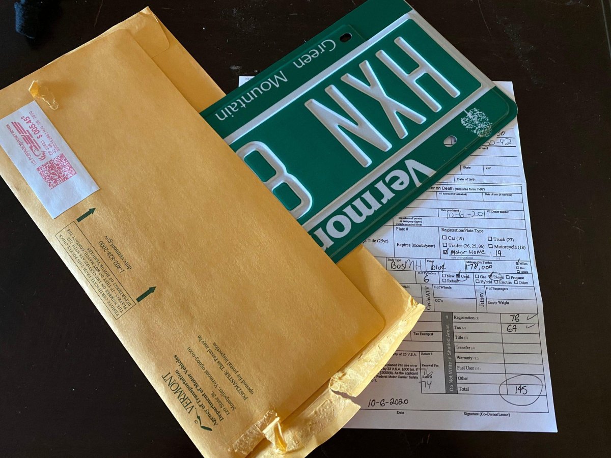 RV registration paperwork process