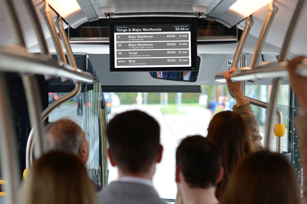 Connected bus passenger display