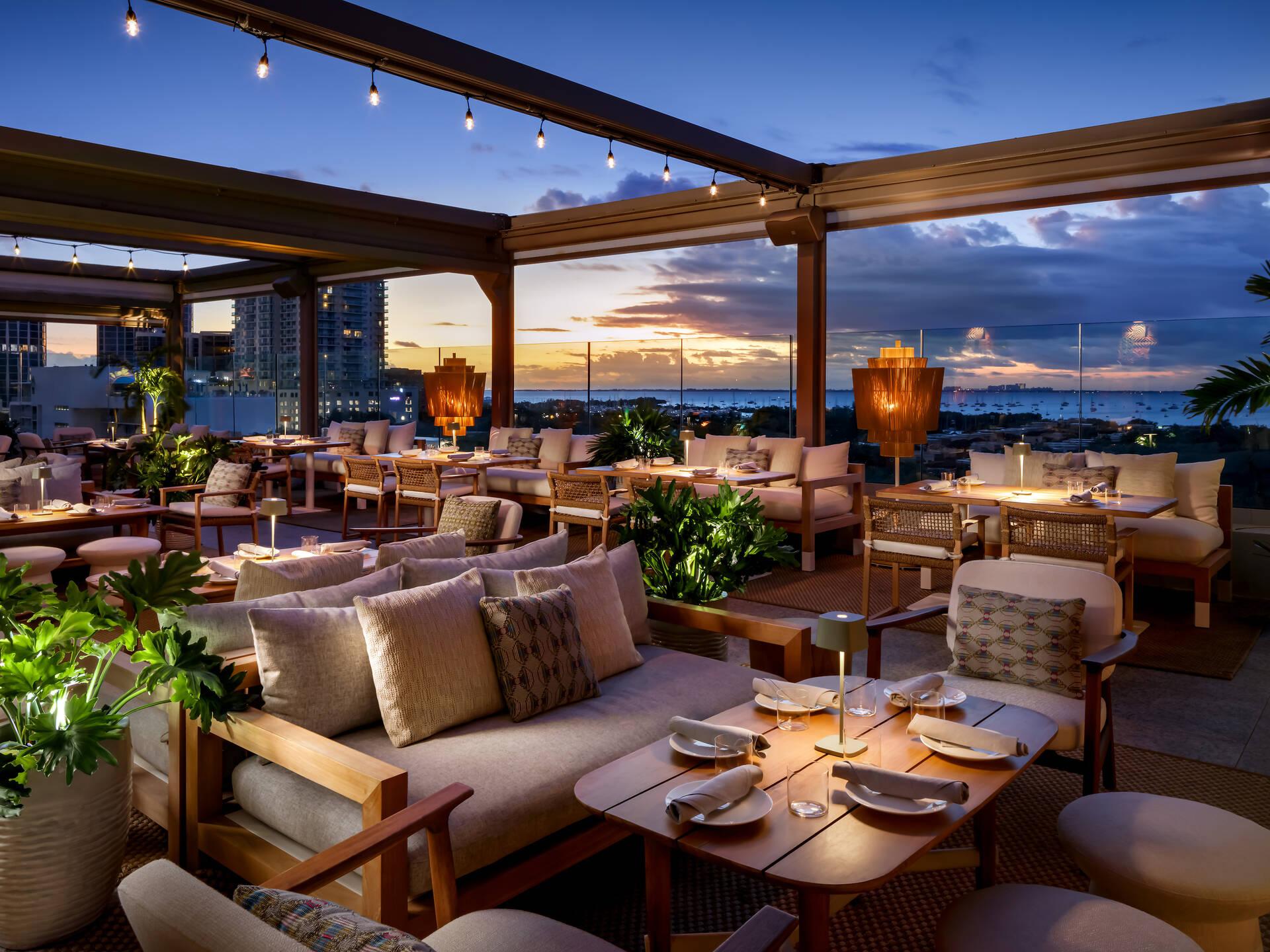 COTE Miami rooftop dining area