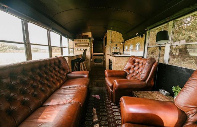 School bus lounge interior