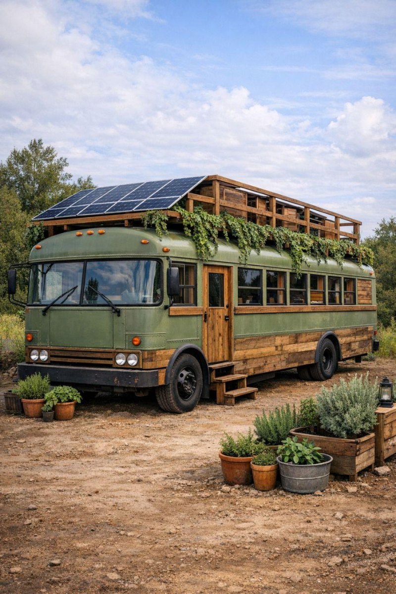 Creative custom school bus conversion