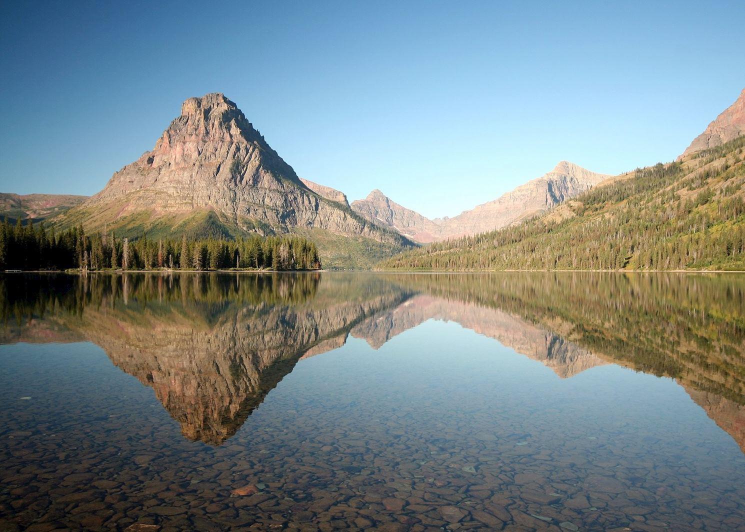 Two Medicine Lake mountain views