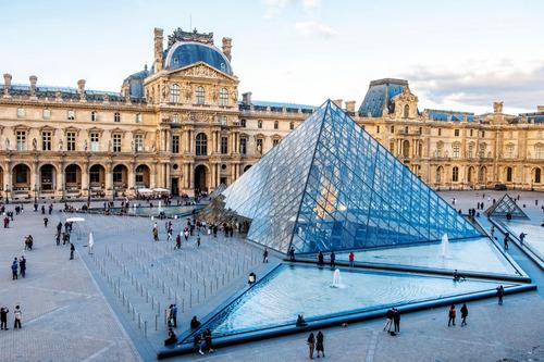 Louvre pyramid in Paris