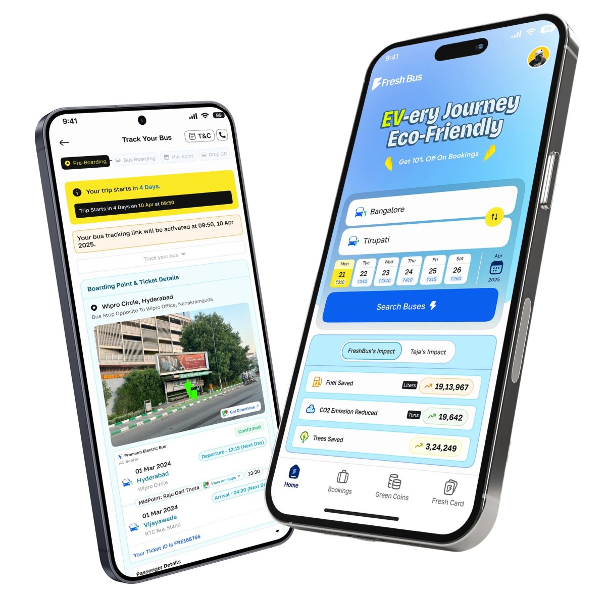 Eco friendly bus carbon tracking app