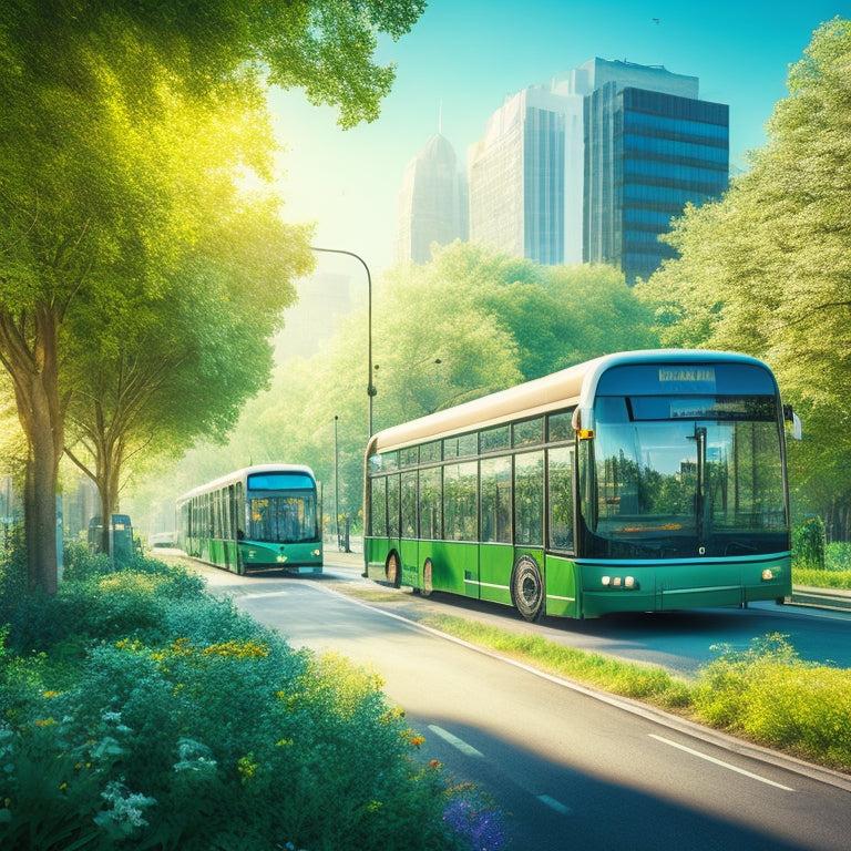 Electric buses in green city
