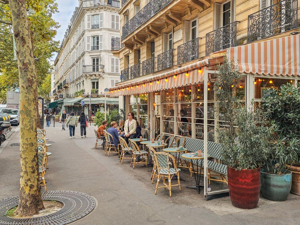 Paris café terrace and pastries