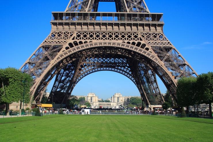 Eiffel Tower above Champ de Mars
