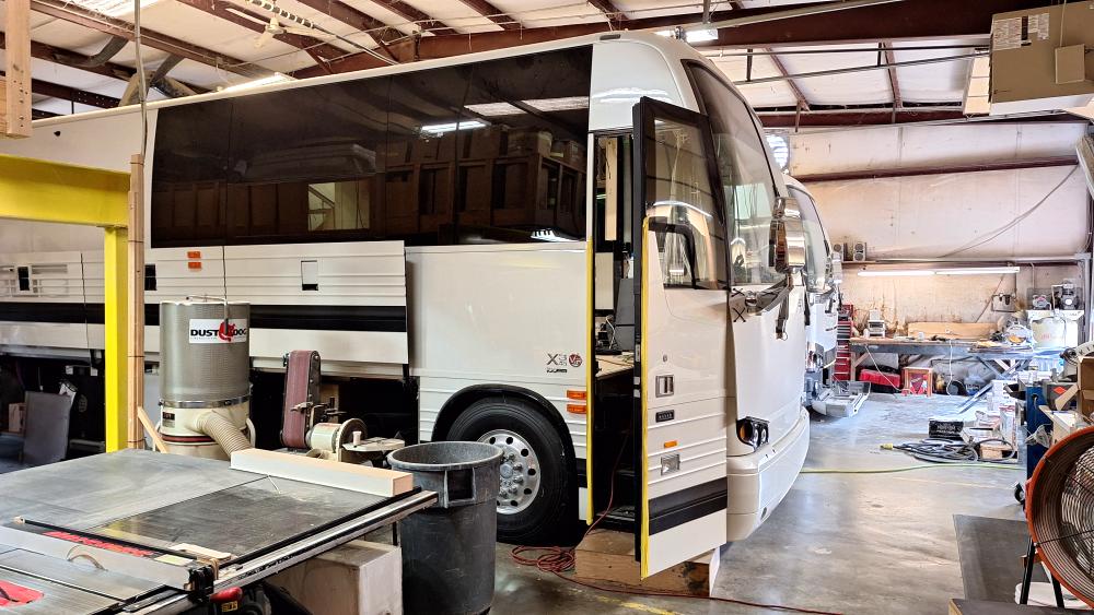 Bus conversion construction workshop