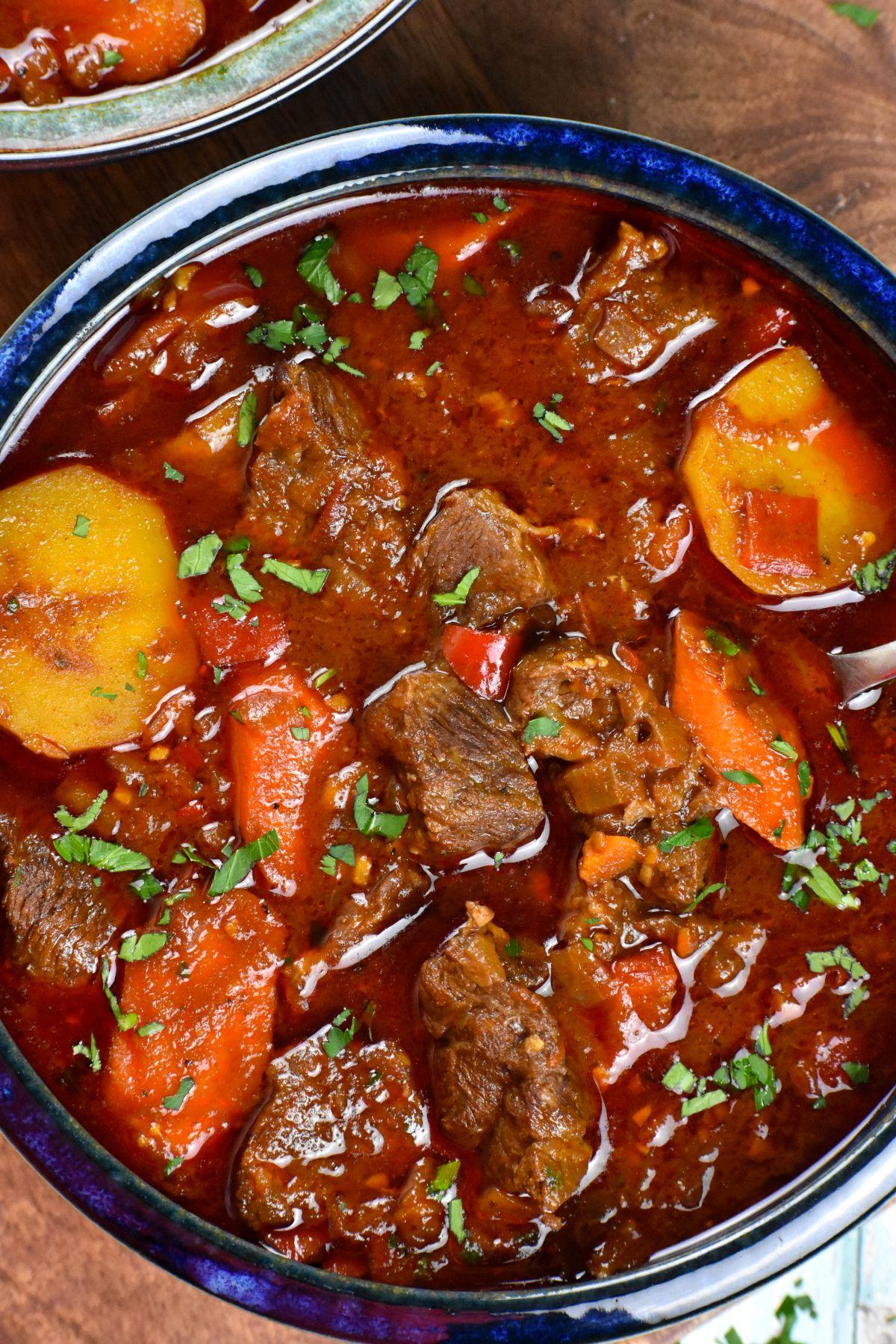Budapest 3 day itinerary traditional Hungarian goulash meal in a bowl