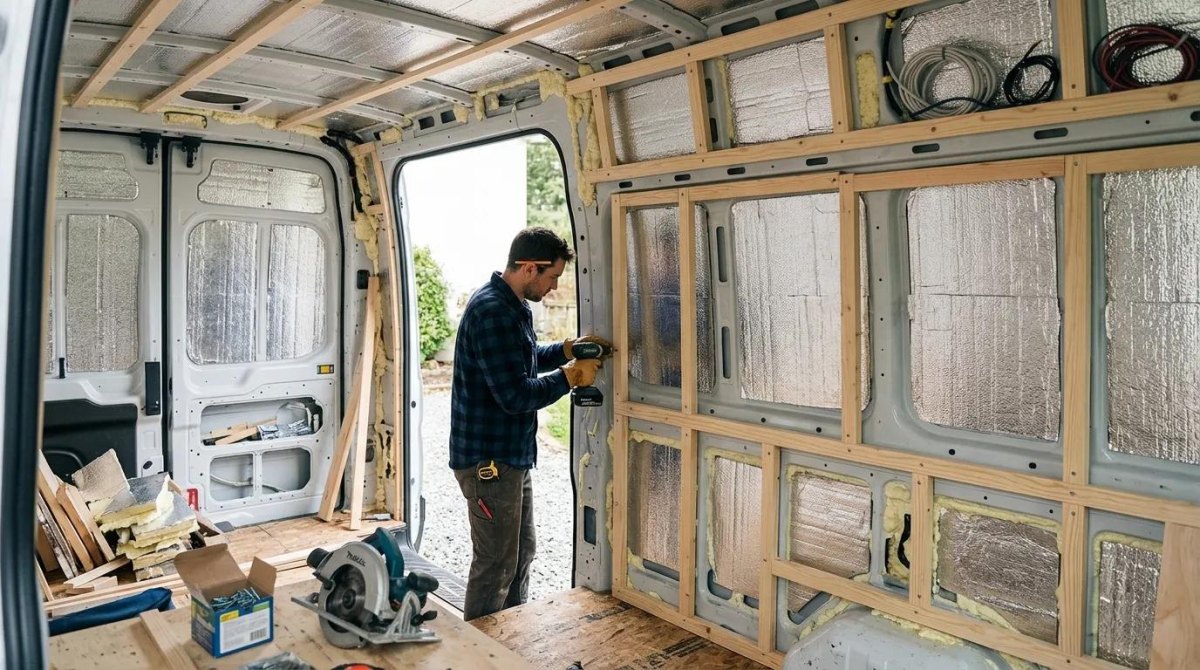 camper bus wall insulation installation