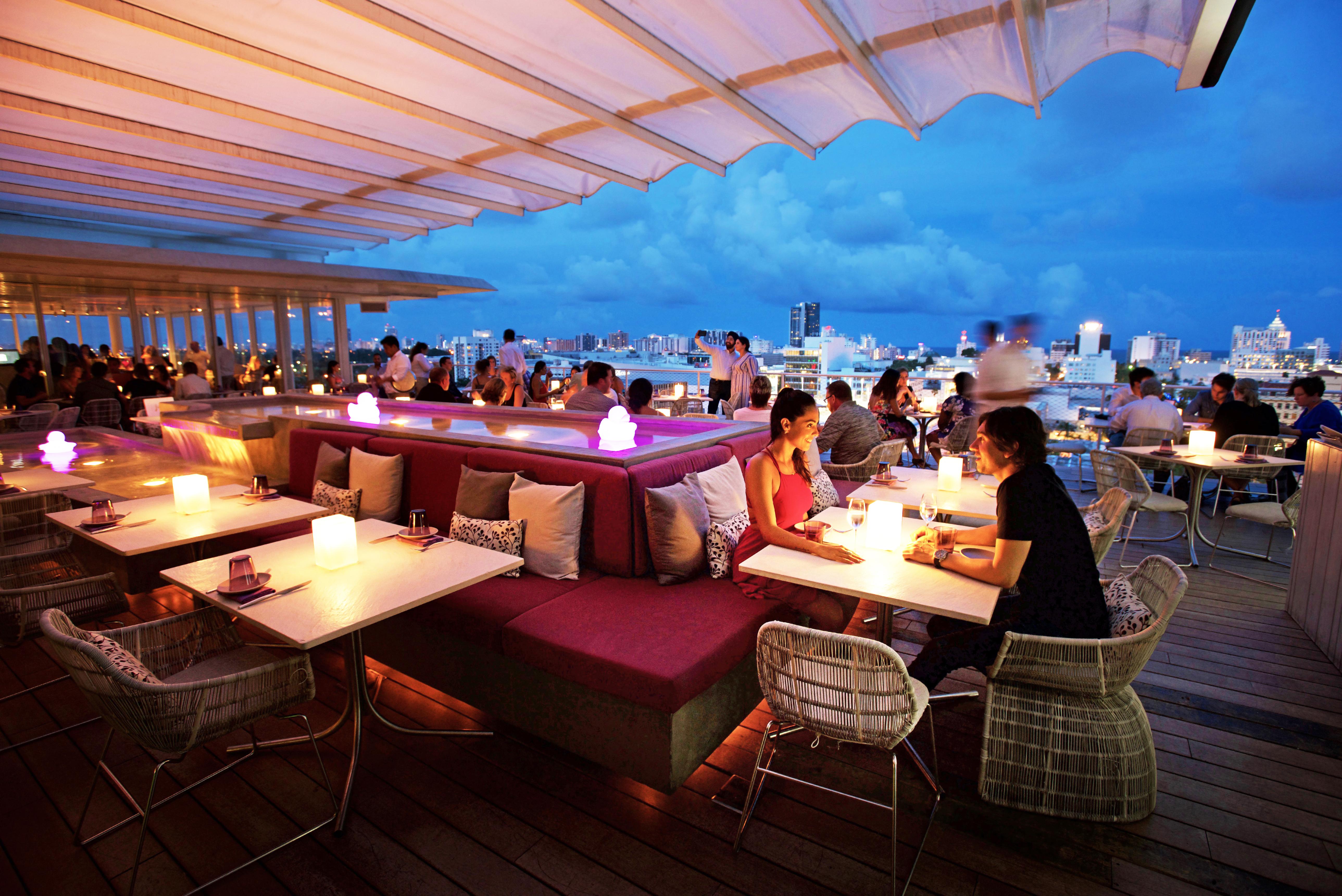 Juvia South Beach rooftop skyline