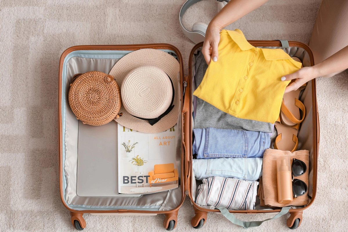 Lightweight summer clothes packed