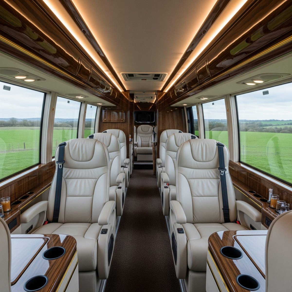 Luxury coach interior seats