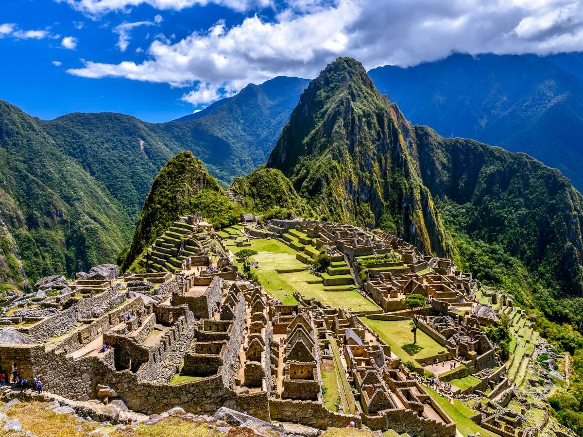Machu Picchu ruins in Andes mountains
