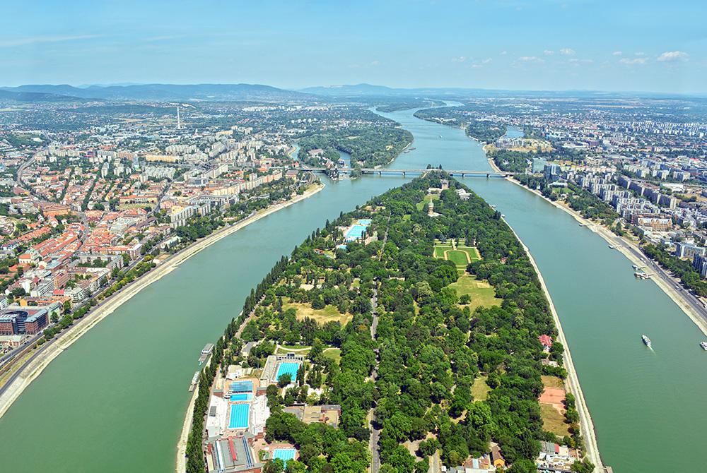 Budapest 3 day itinerary green island landscape surrounded by the Danube river