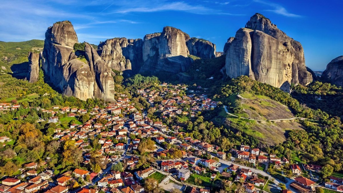 Meteora monasteries above rocks