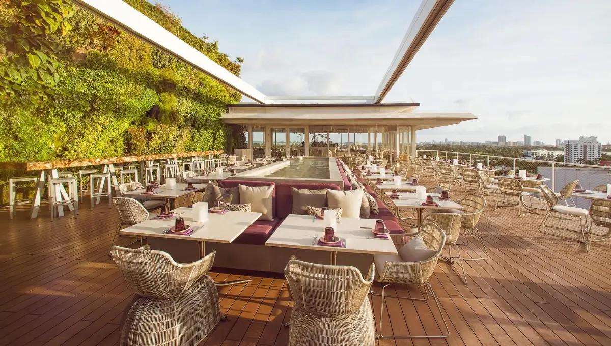 Mila rooftop Miami dining atmosphere
