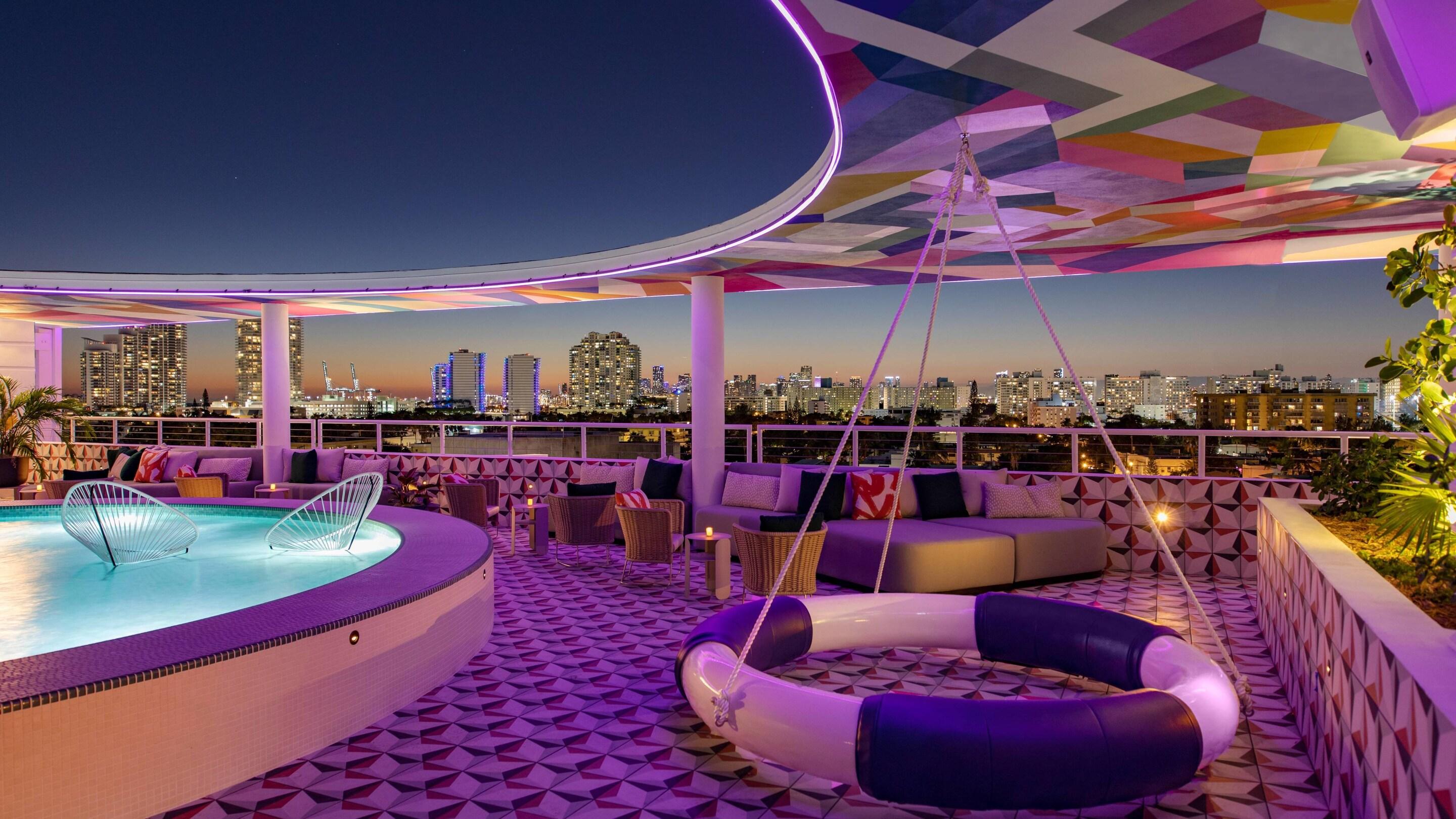 Moxy Miami rooftop pool bar
