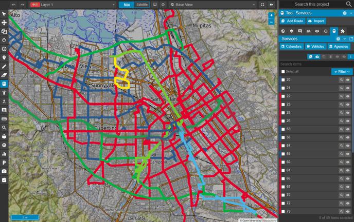 Urban bus route optimization map