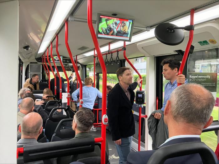 Modern electric bus interior