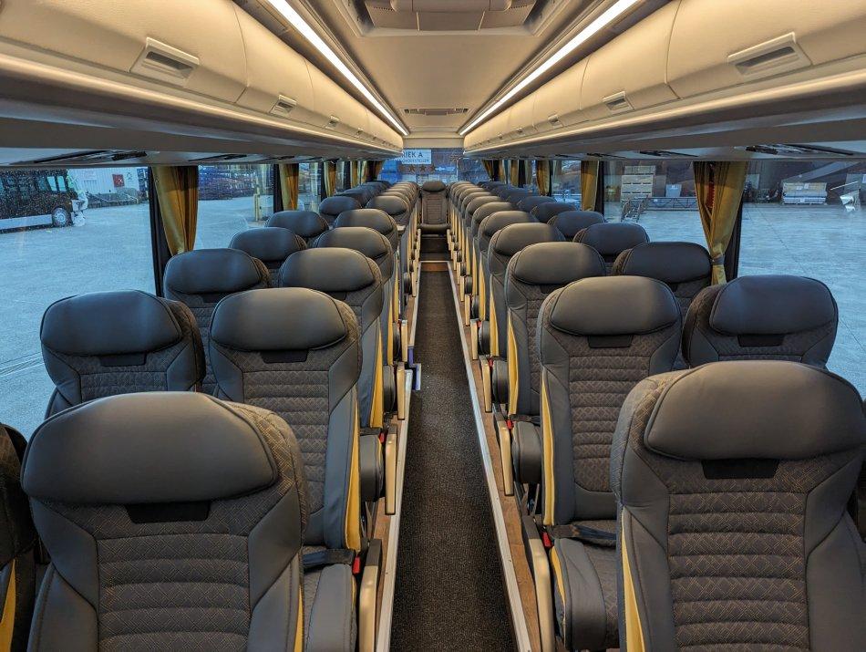 Comfortable coach bus passenger seats