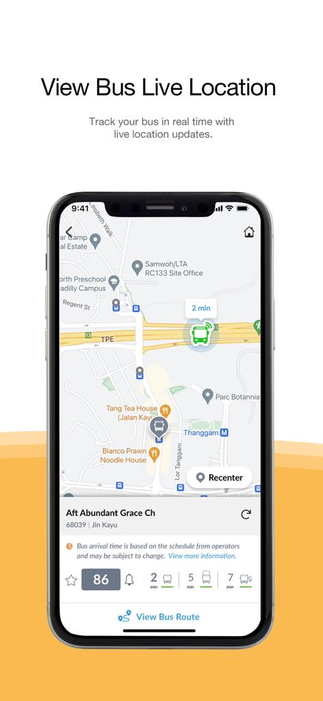Live bus tracking mobile app map