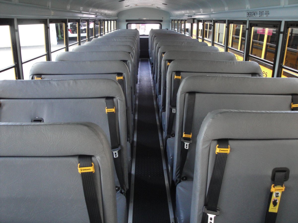 School bus interior safety features