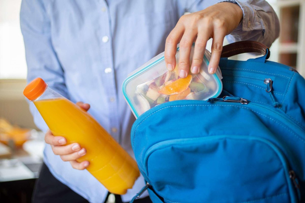 Reusable bottle and travel snacks