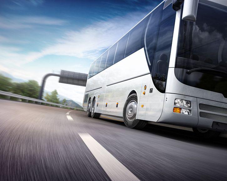 Long distance coach on highway