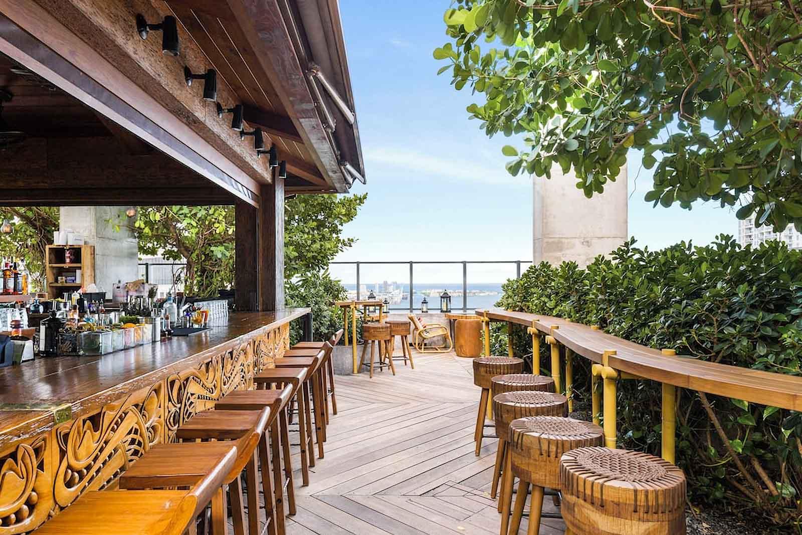 Sylvester rooftop bar Miami night