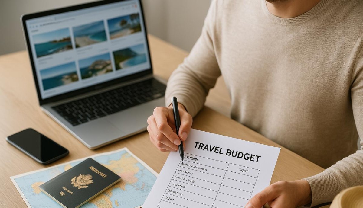 Traveller planning trip budget