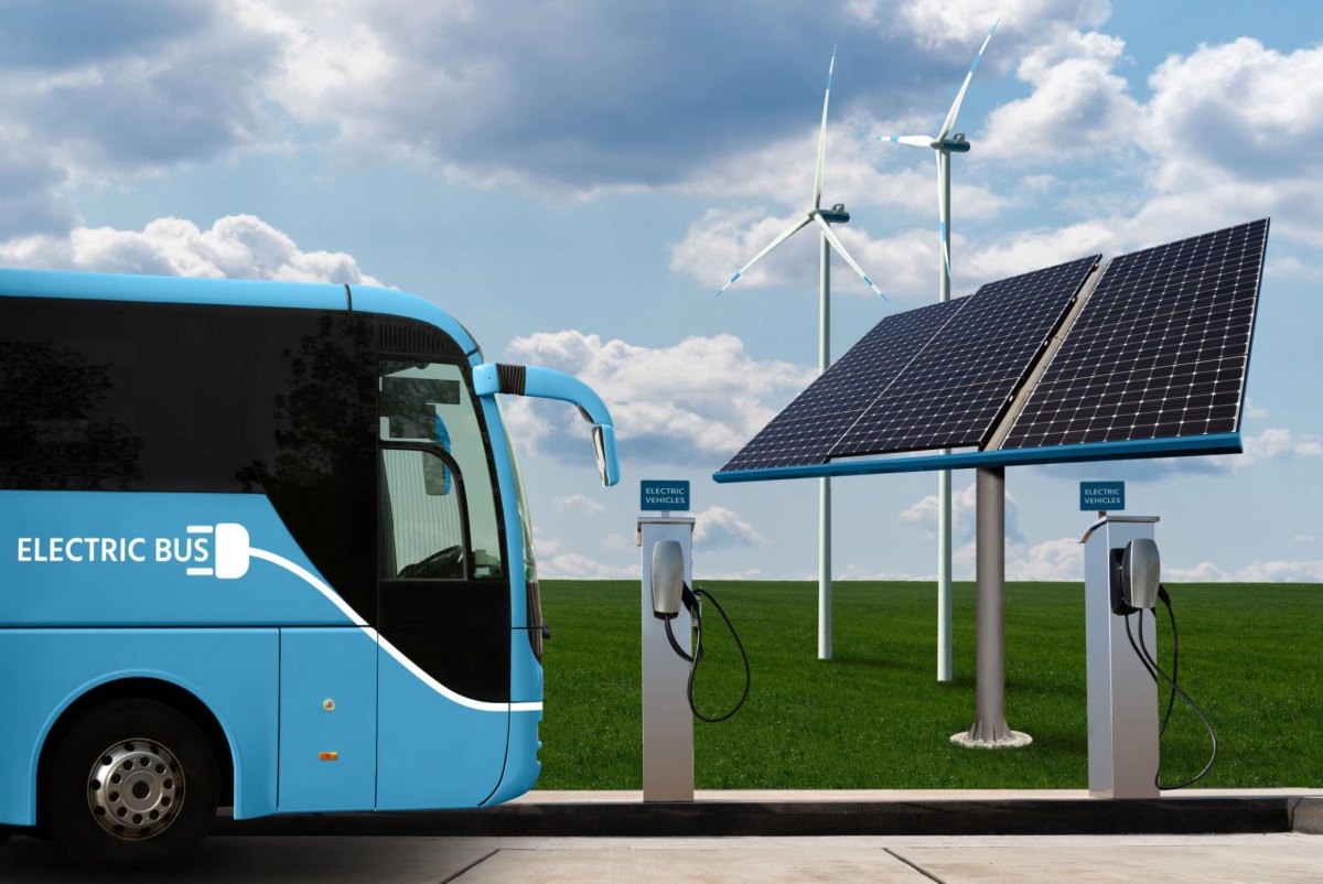 Solar powered bus charging station