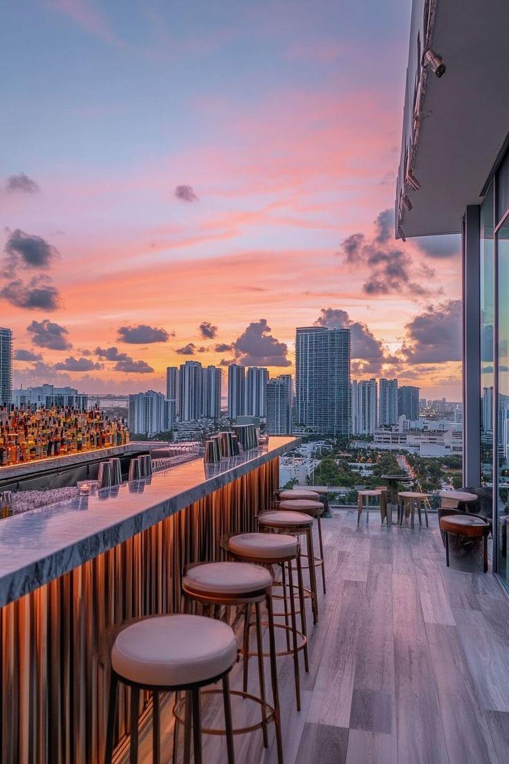 Vistas rooftop bar Brickell skyline
